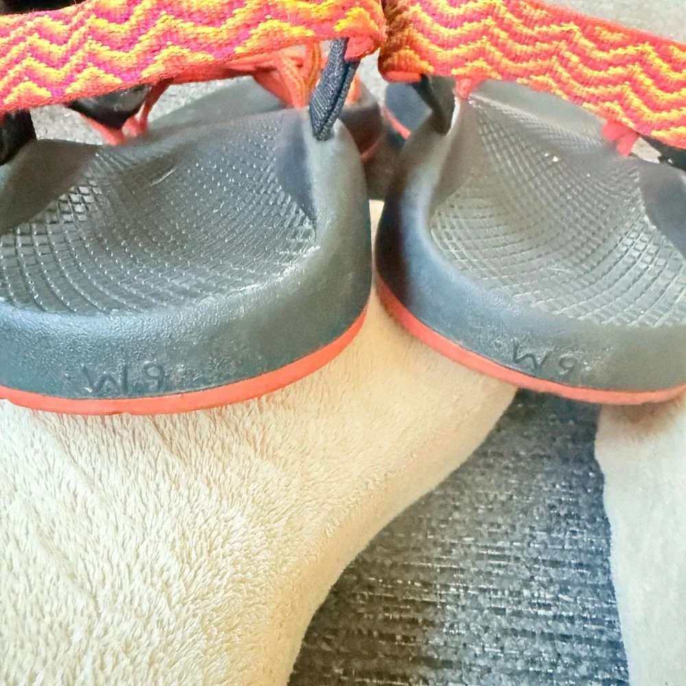 Chaco Red and Orange Women's Sandals - Picture 4 of 8